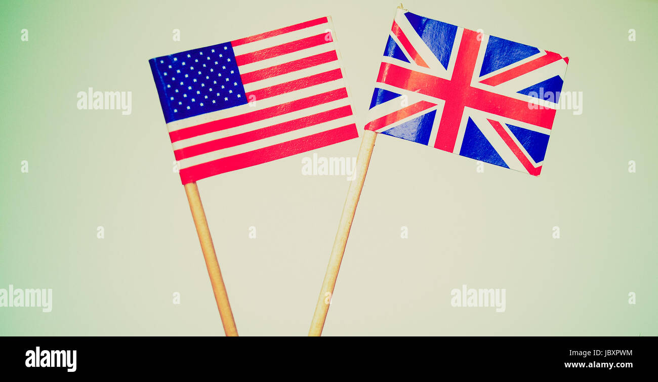 Vintage retro looking The national flag of the United Kingdom (UK) and ...