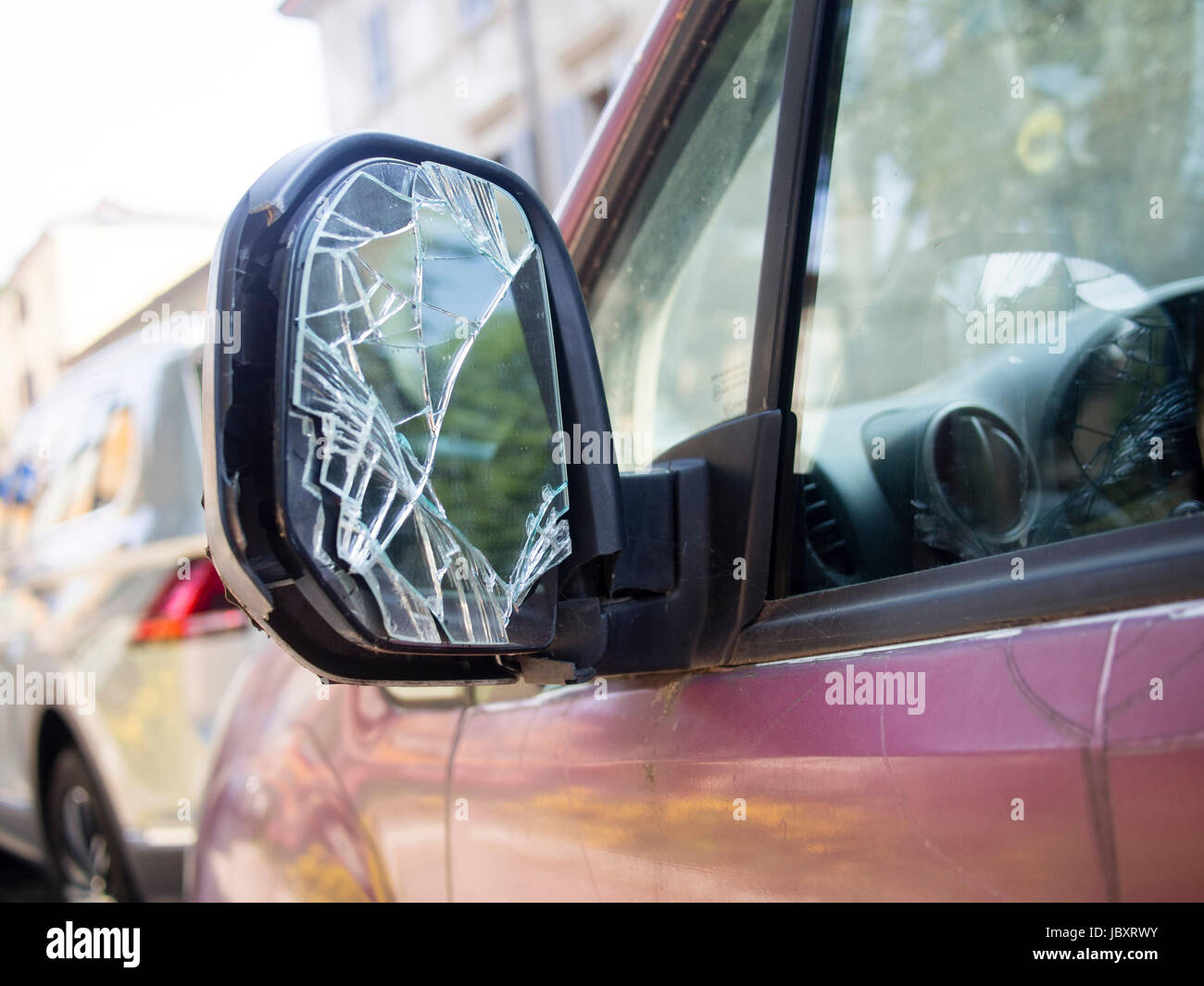 Car Broken Mirror High Resolution Stock Photography and Images Alamy