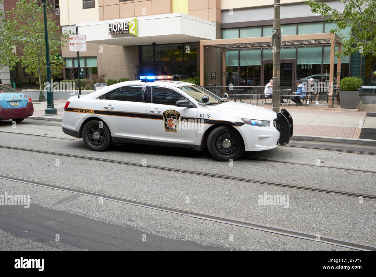 pennsylvania state trooper police cruiser vehicle Philadelphia USA Stock Photo