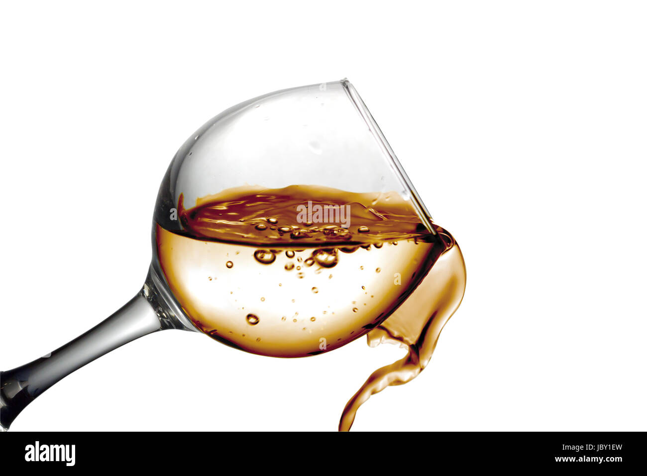 Bright Orange liquid, water, apple juice, white wine pouring into a