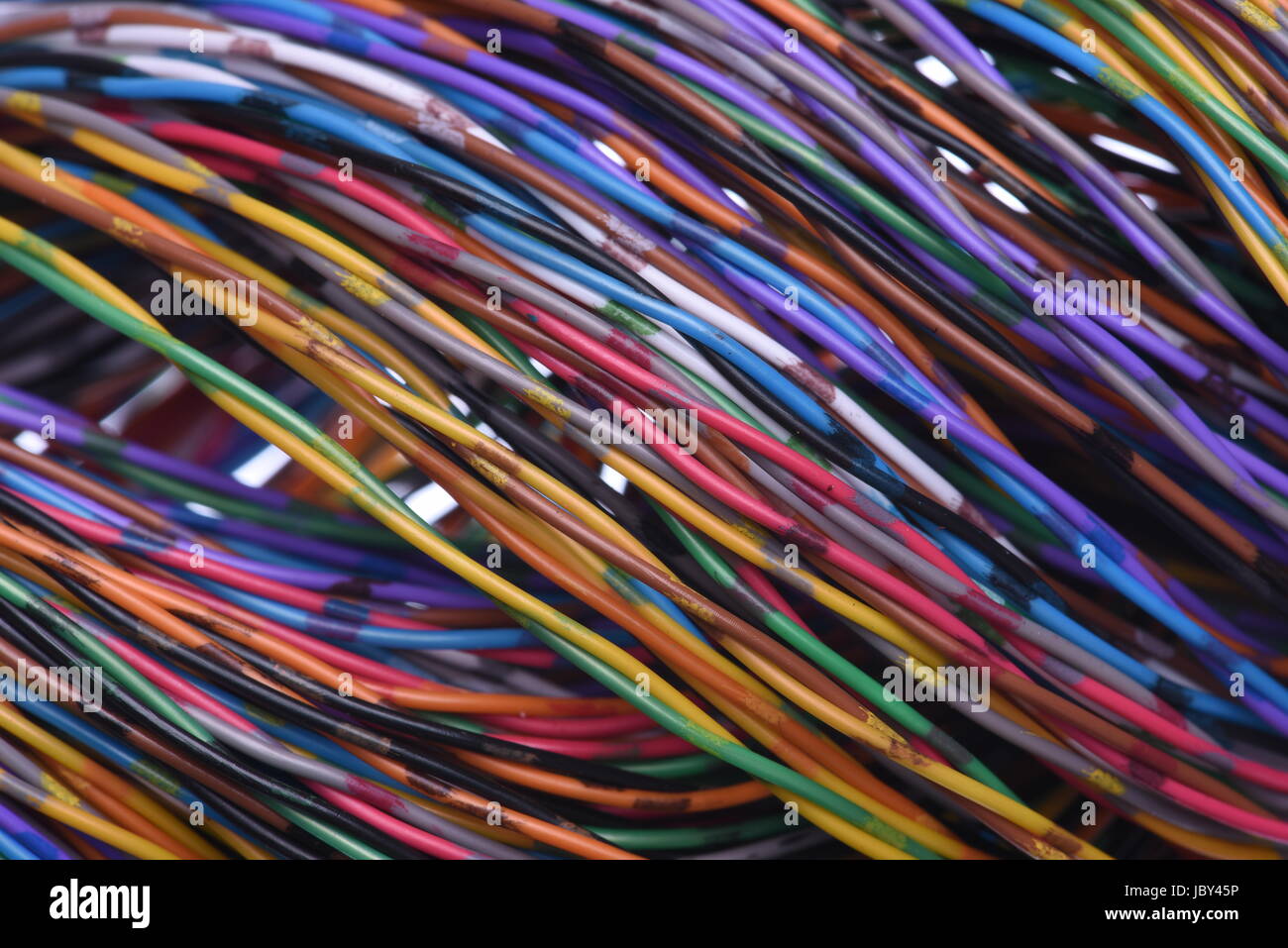 Technology cable and wire in computer network systems Stock Photo Alamy