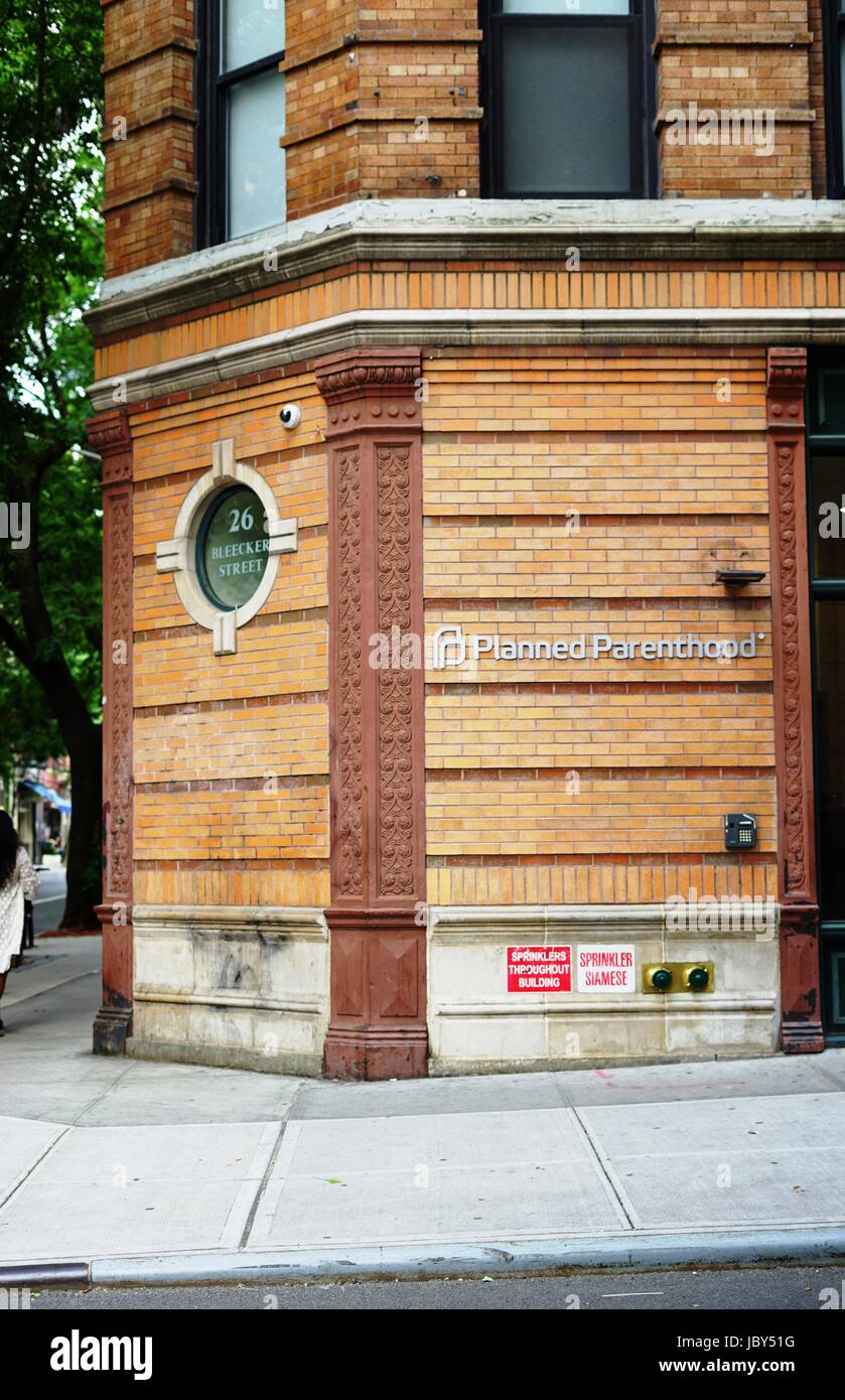 An office of Planned Parenthood on Bleecker Street in New York City Stock Photo