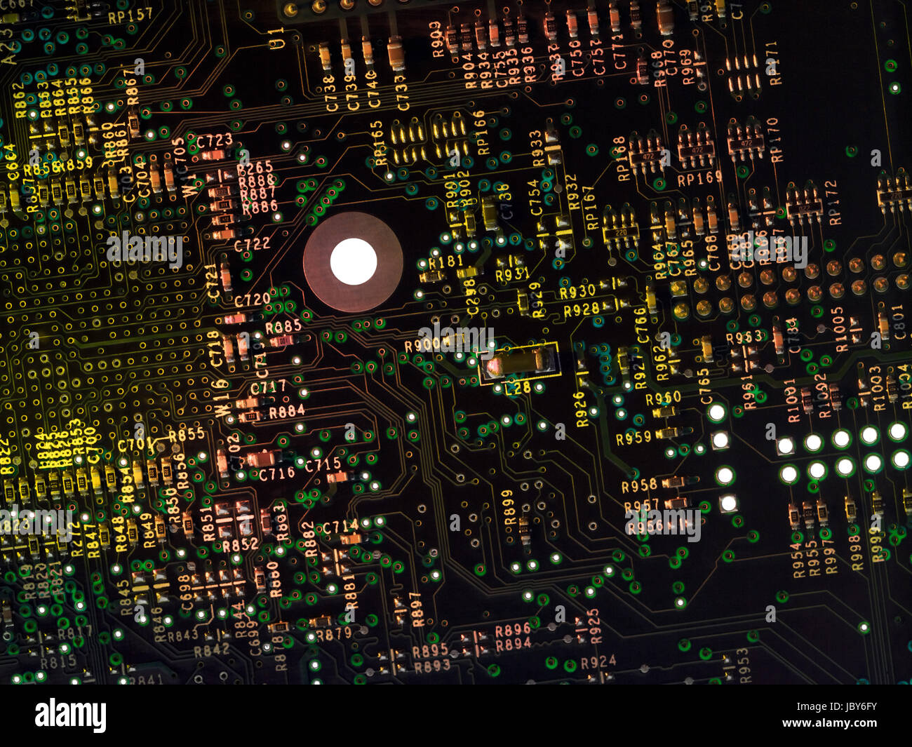 full frame detail of a printed circuit board Stock Photo Alamy