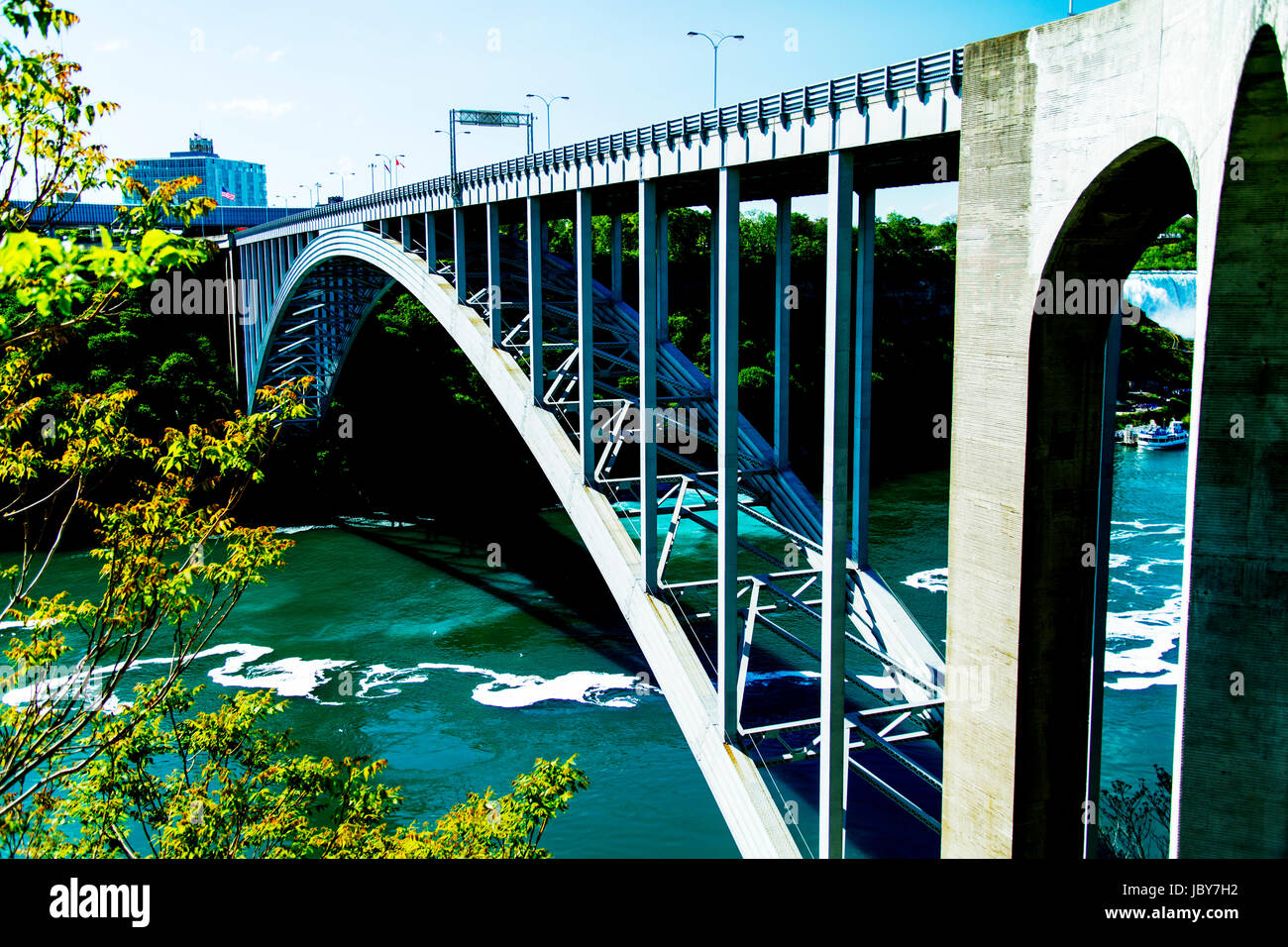Rainbow Bridge between Canada and USA over the Niagara River in Niagara