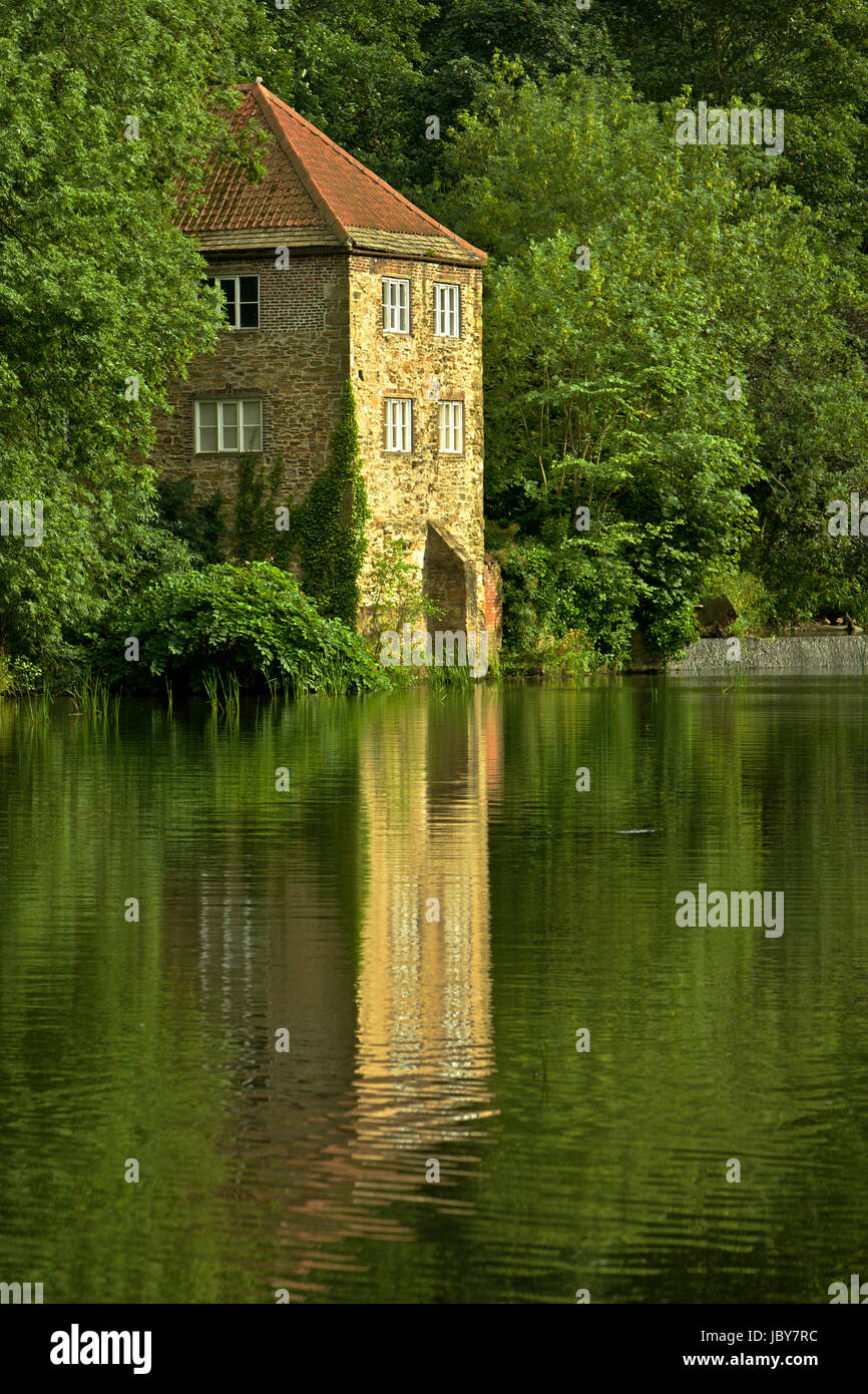 Historic old Pump House on River Banks, Durhan, England Stock Photo Alamy