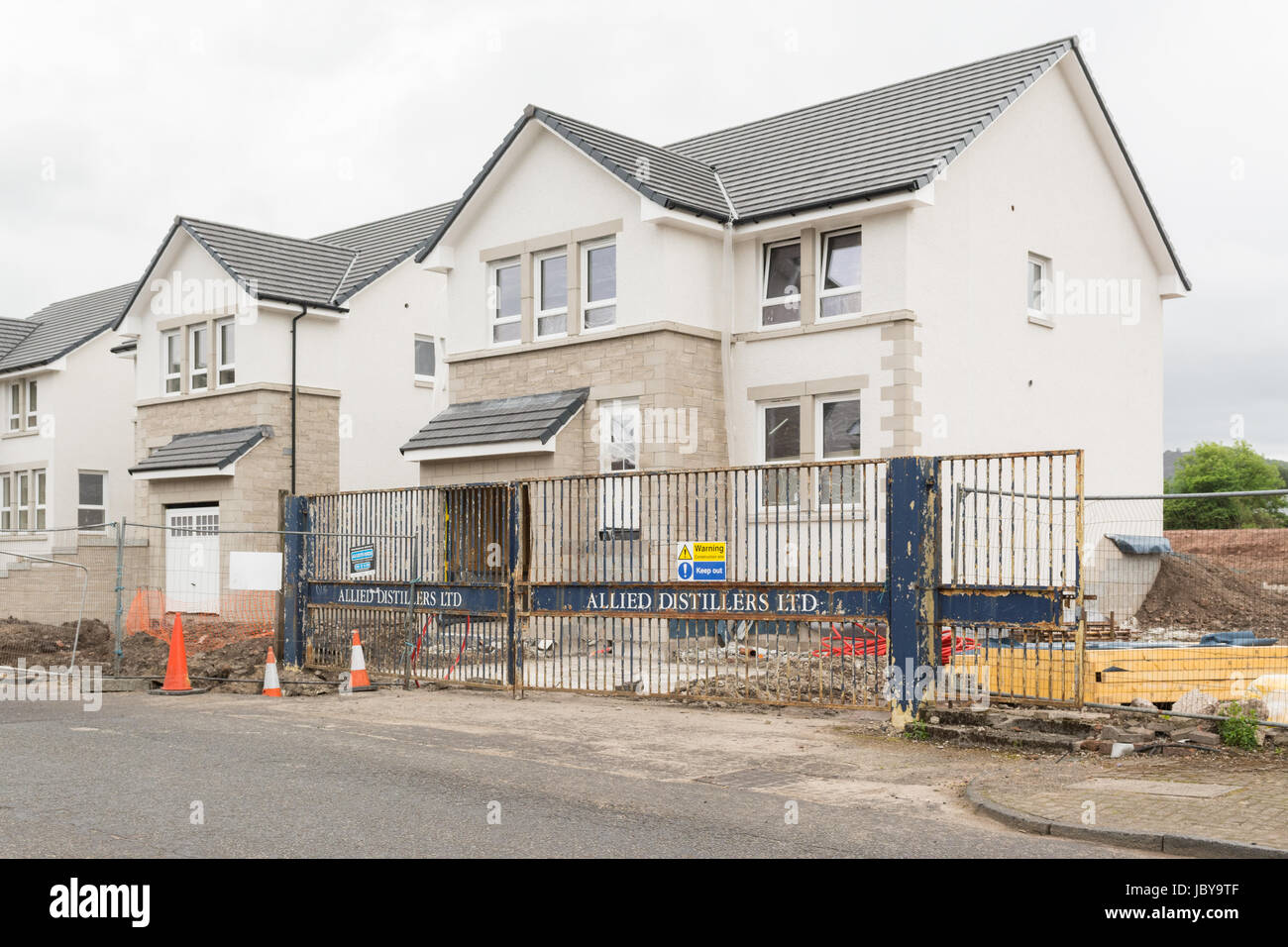 Dumbarton, Scotland - new housing development being built on the former Allied Distillers site Stock Photo