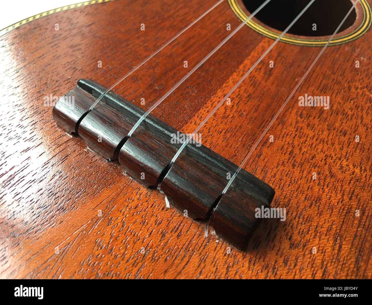 Wunderkammer ukulele, solid mahogany soprano uke Stock Photo