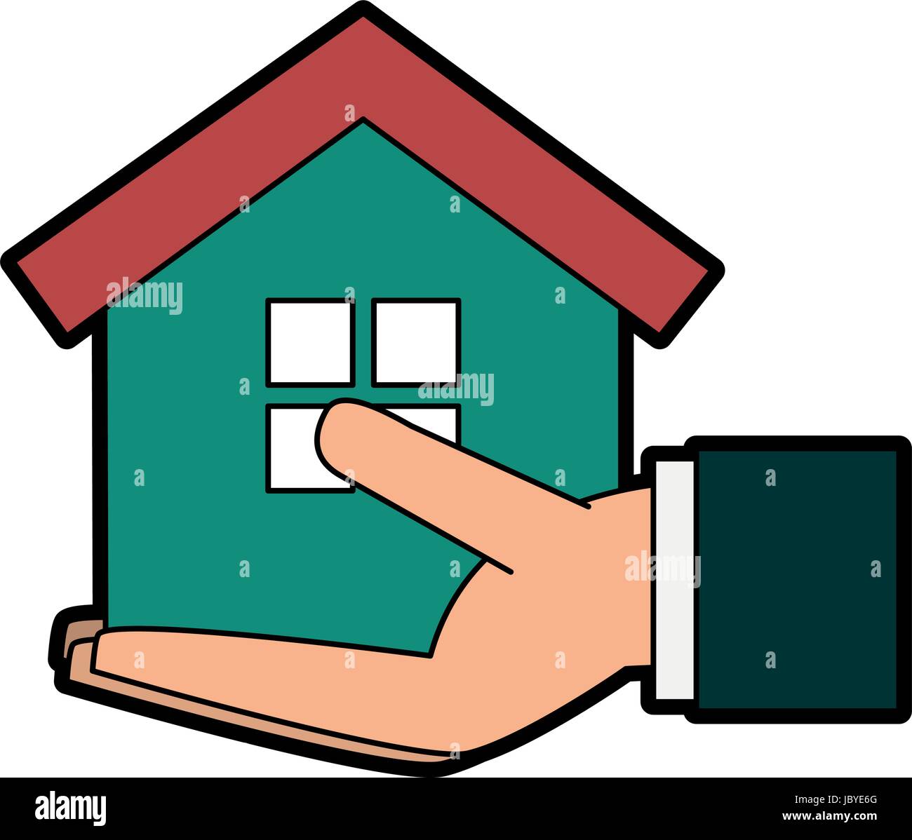 hand holding house or home icon image Stock Vector Image & Art - Alamy