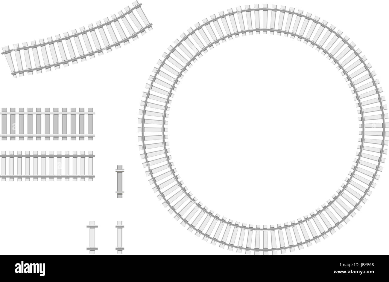 Vector illustration of railway parts Grey rails Stock Photo Alamy