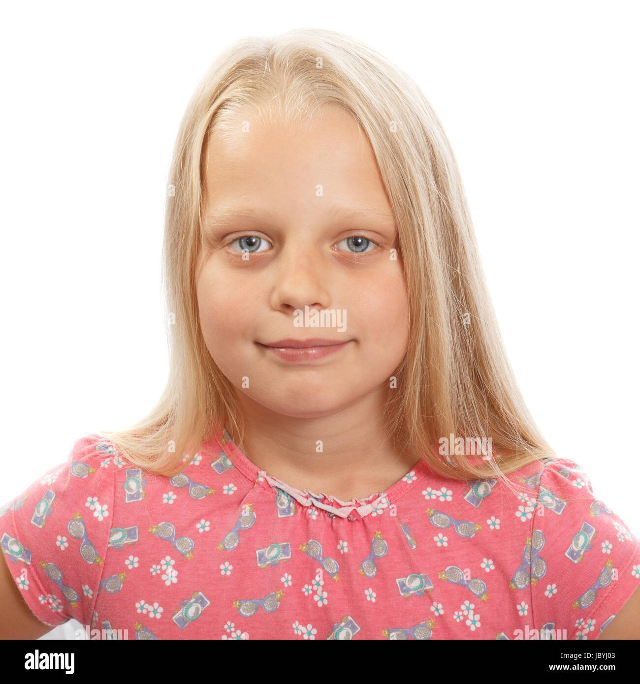 A young blond girl in a pink dress Stock Photo - Alamy