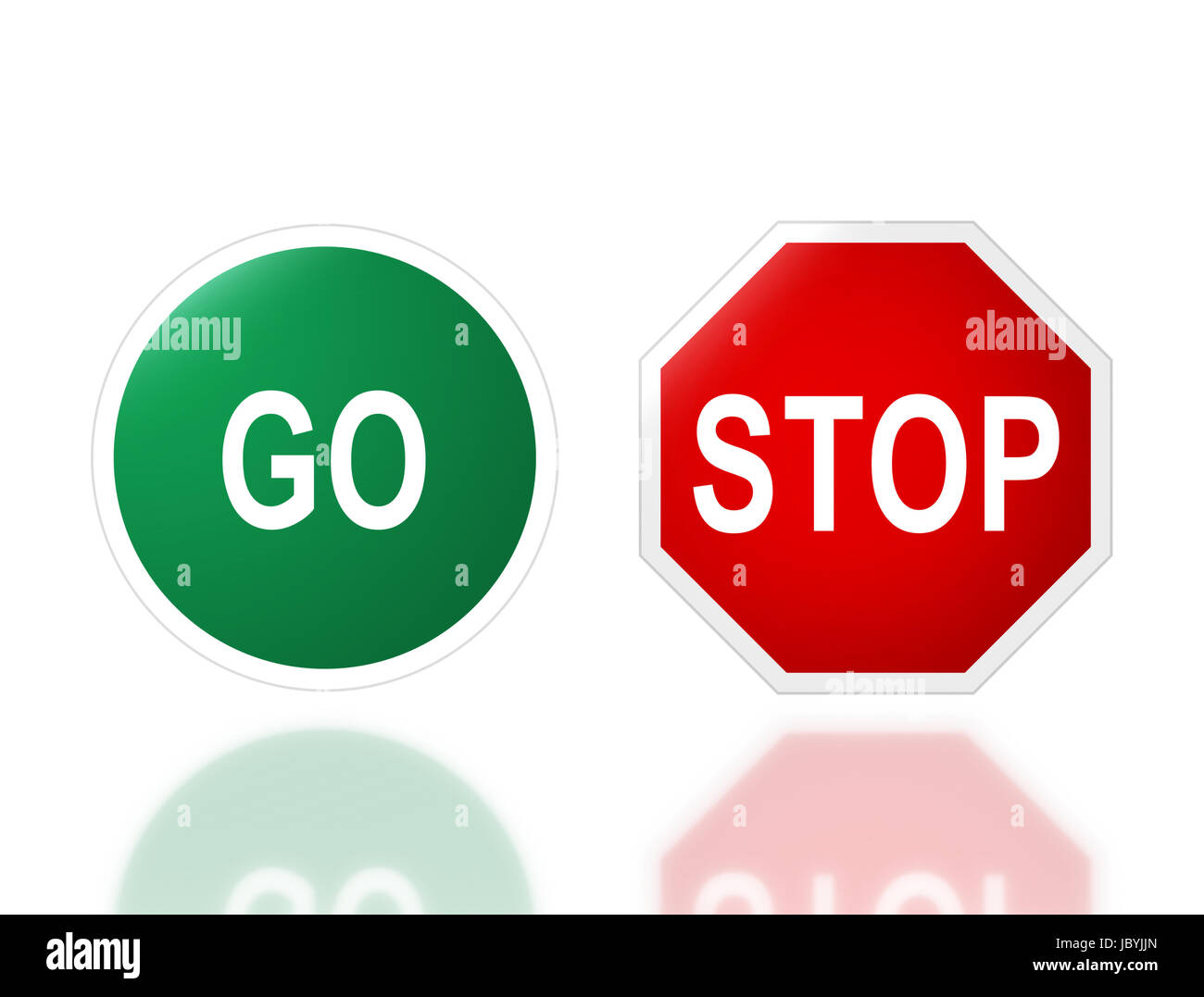 the notice of road signage go and stop for transportation safety stock photo alamy