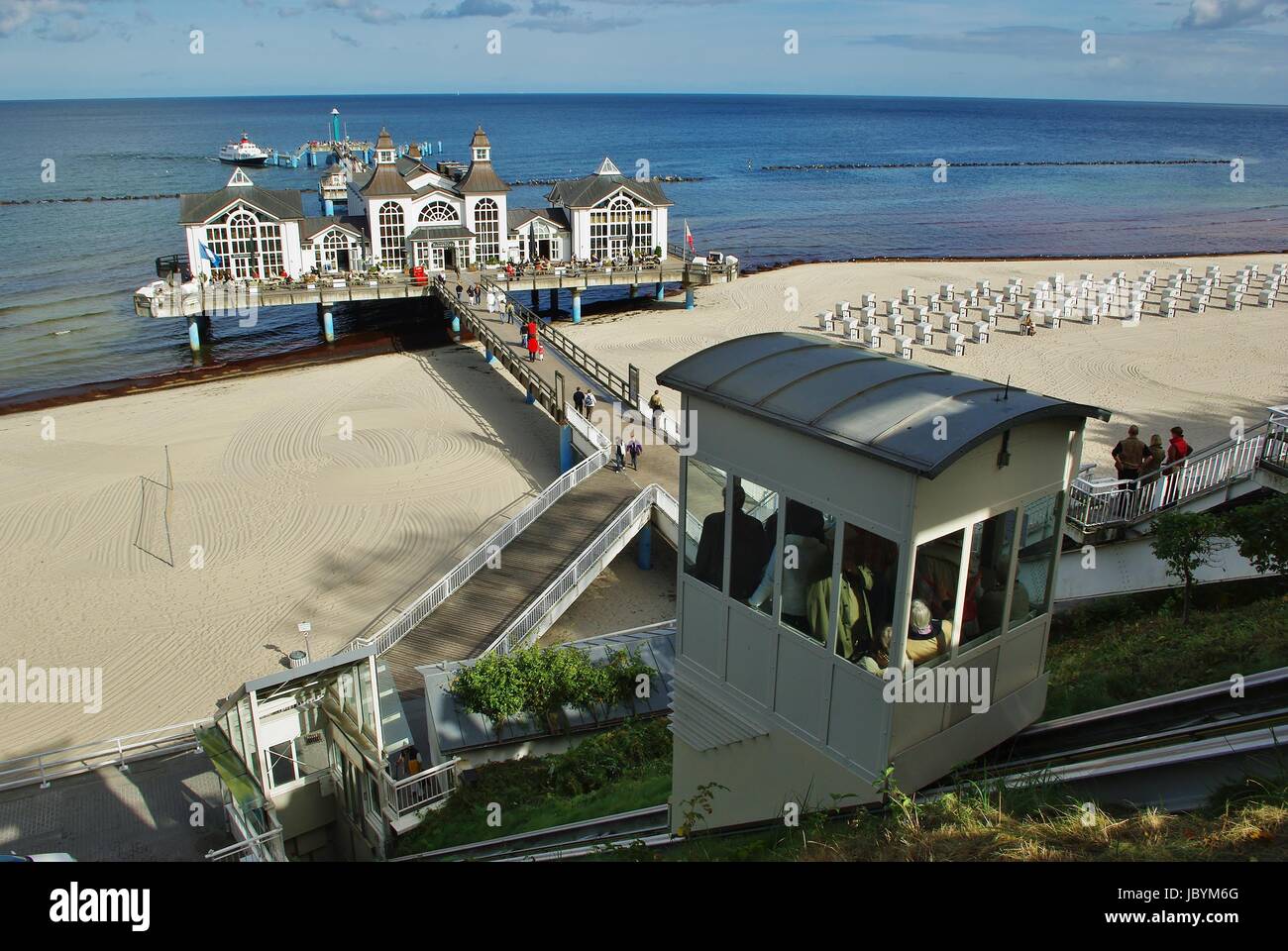 the sellin pier with lift,southeast rügen Stock Photo
