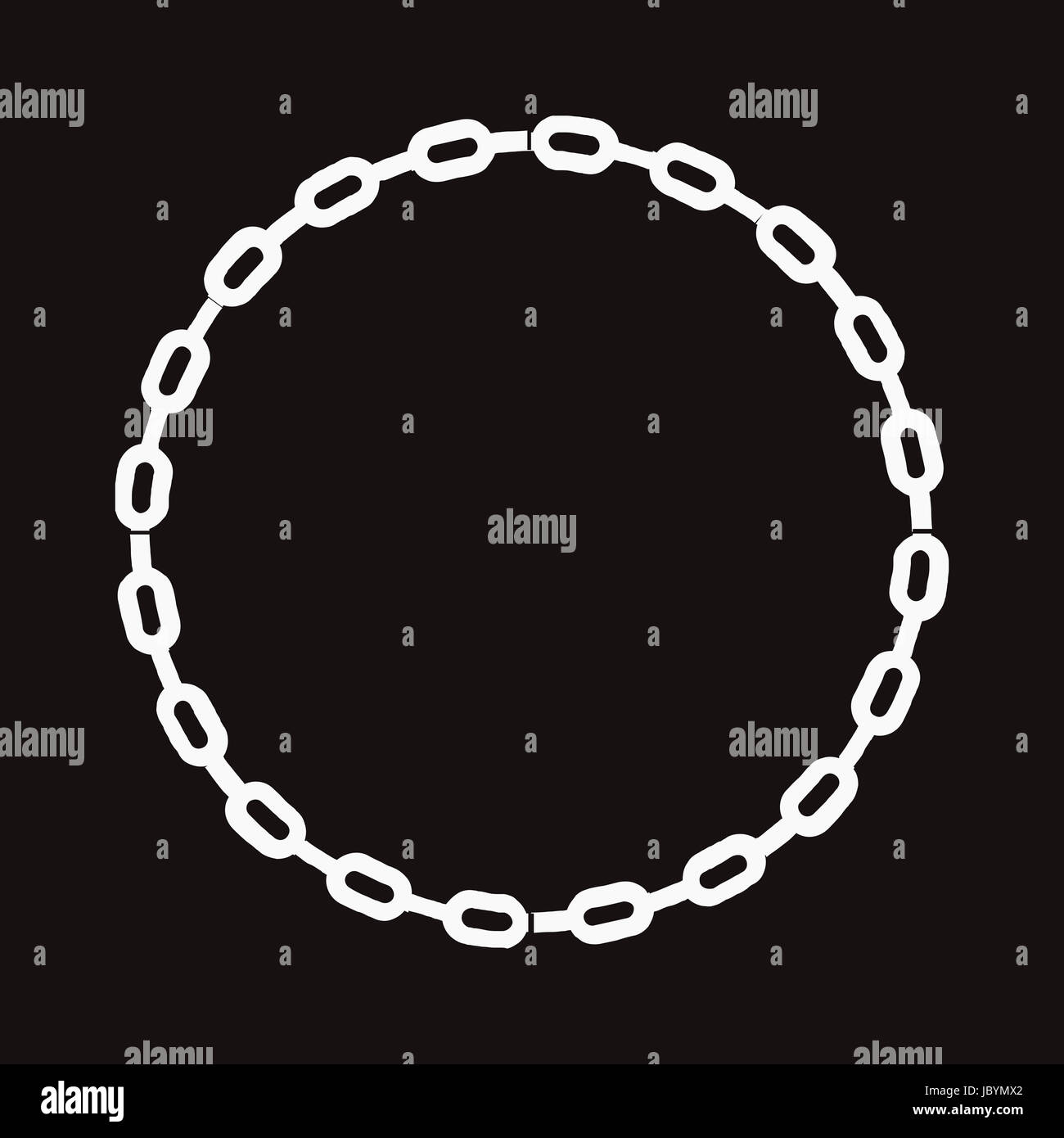 illustration of abstract design of circular chain of white color on