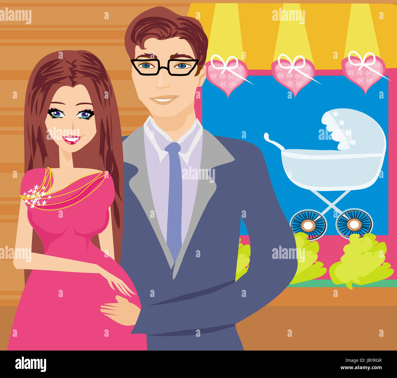 shopping couple awaiting baby Stock Photo - Alamy