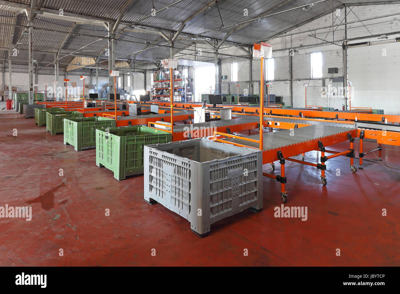 The interior of delivery and sorting warehouse Stock Photo - Alamy