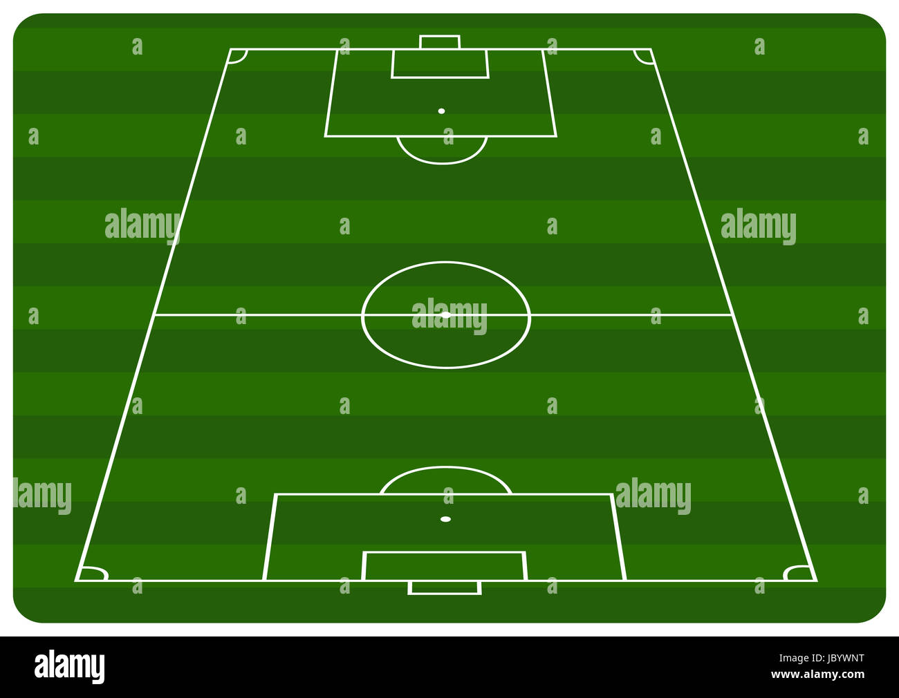 Illustration of a football pitch with green stripes Stock Photo Alamy