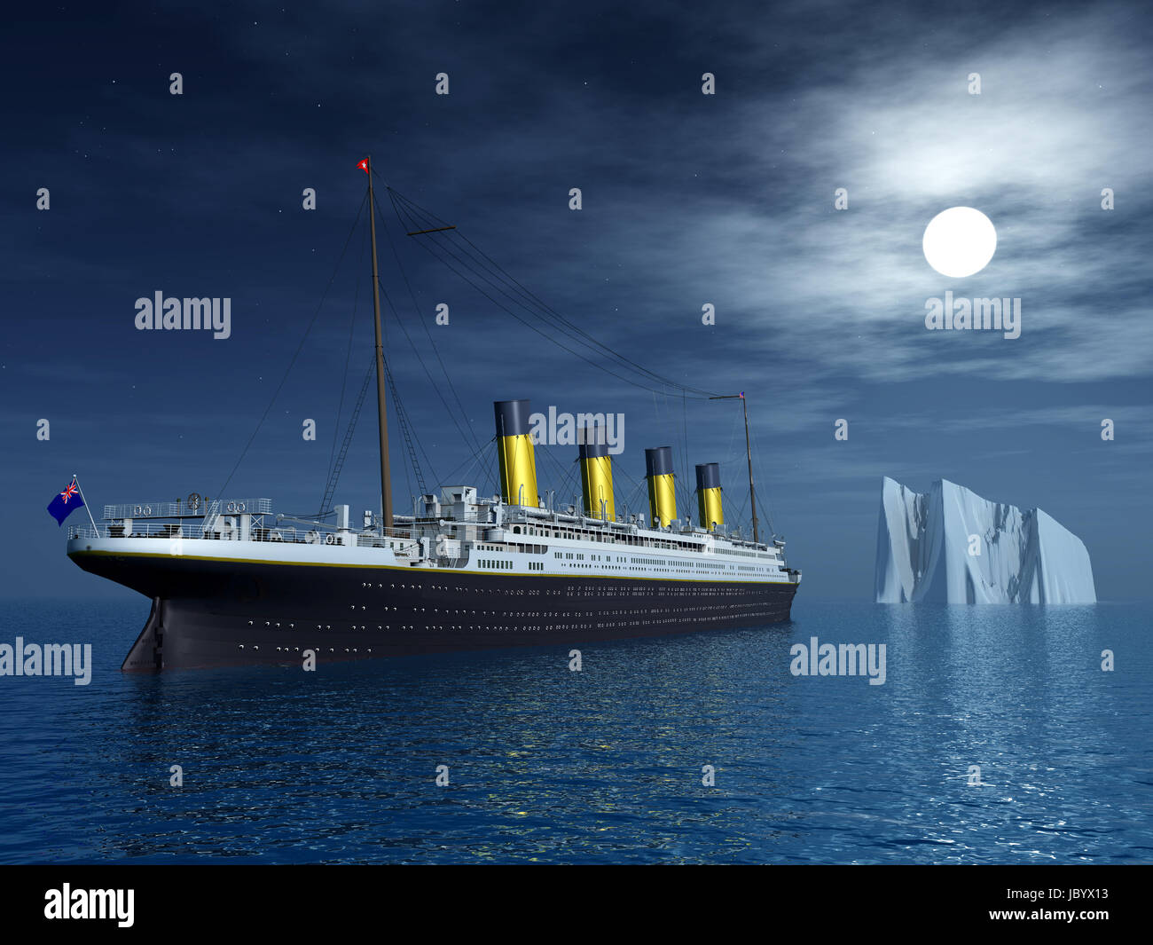 titanic and iceberg Stock Photo - Alamy