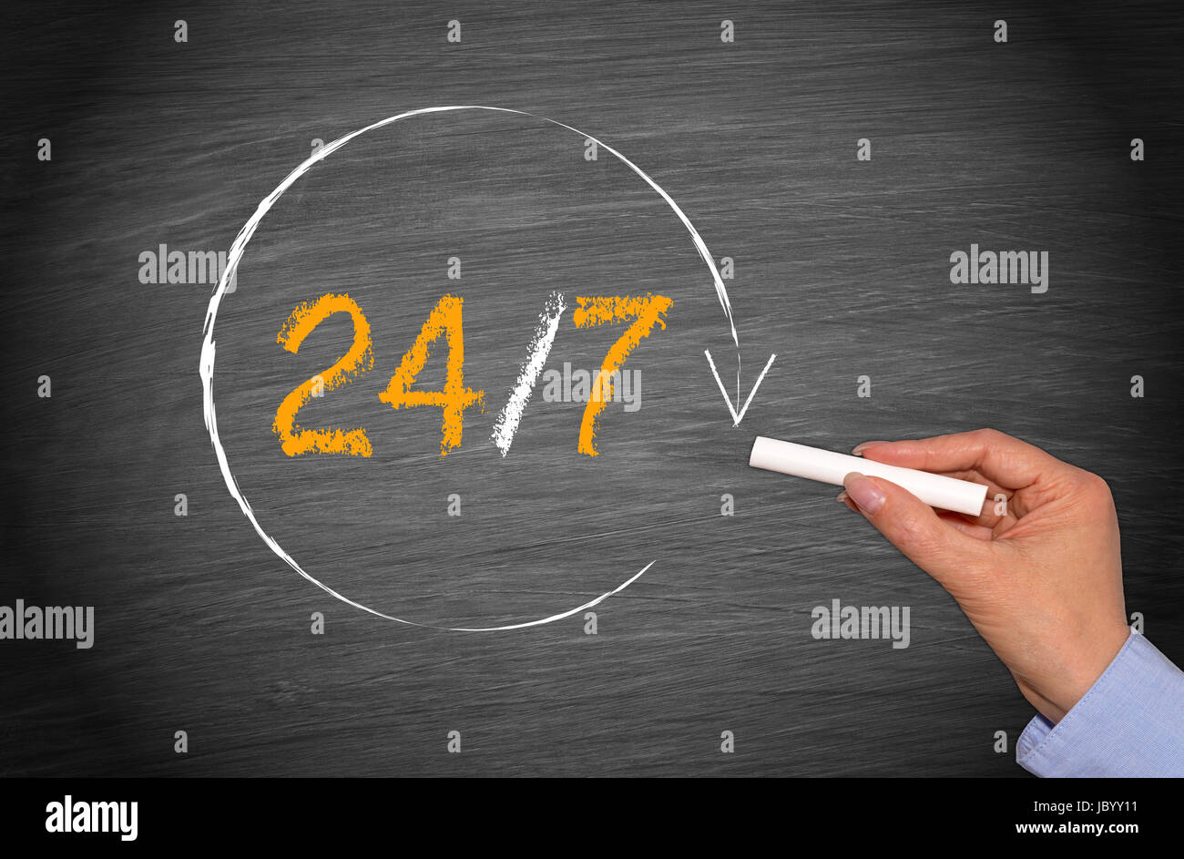 24/7 - Business around the clock Stock Photo