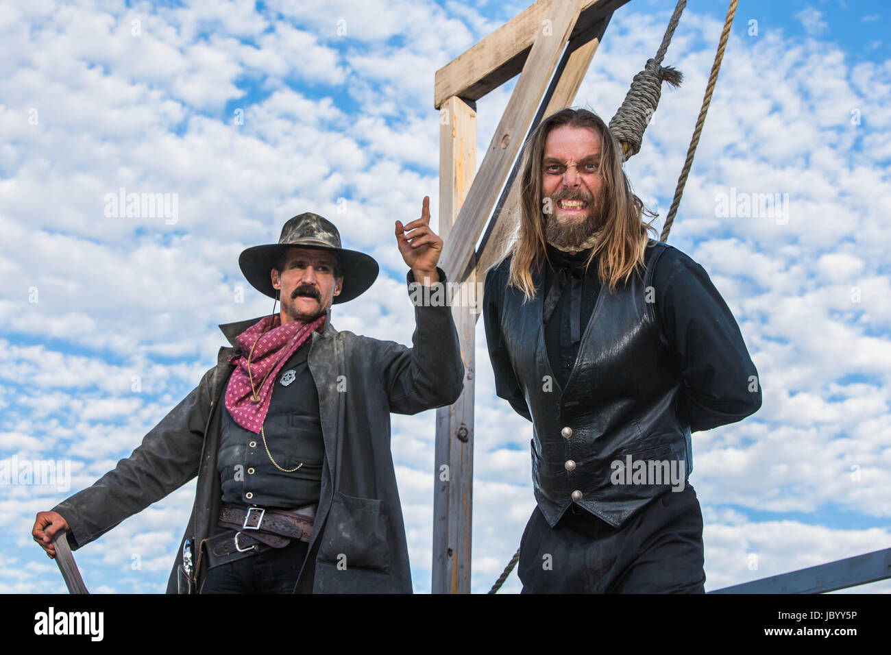 Western Man Awaits Execution of Being Hung From the Neck At Gallows