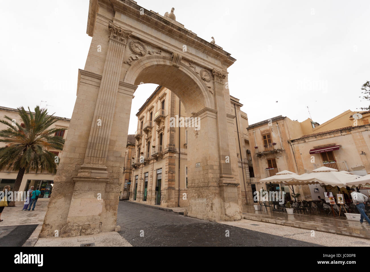 The Porta Nazionale in Noto, Sicily Stock Photo