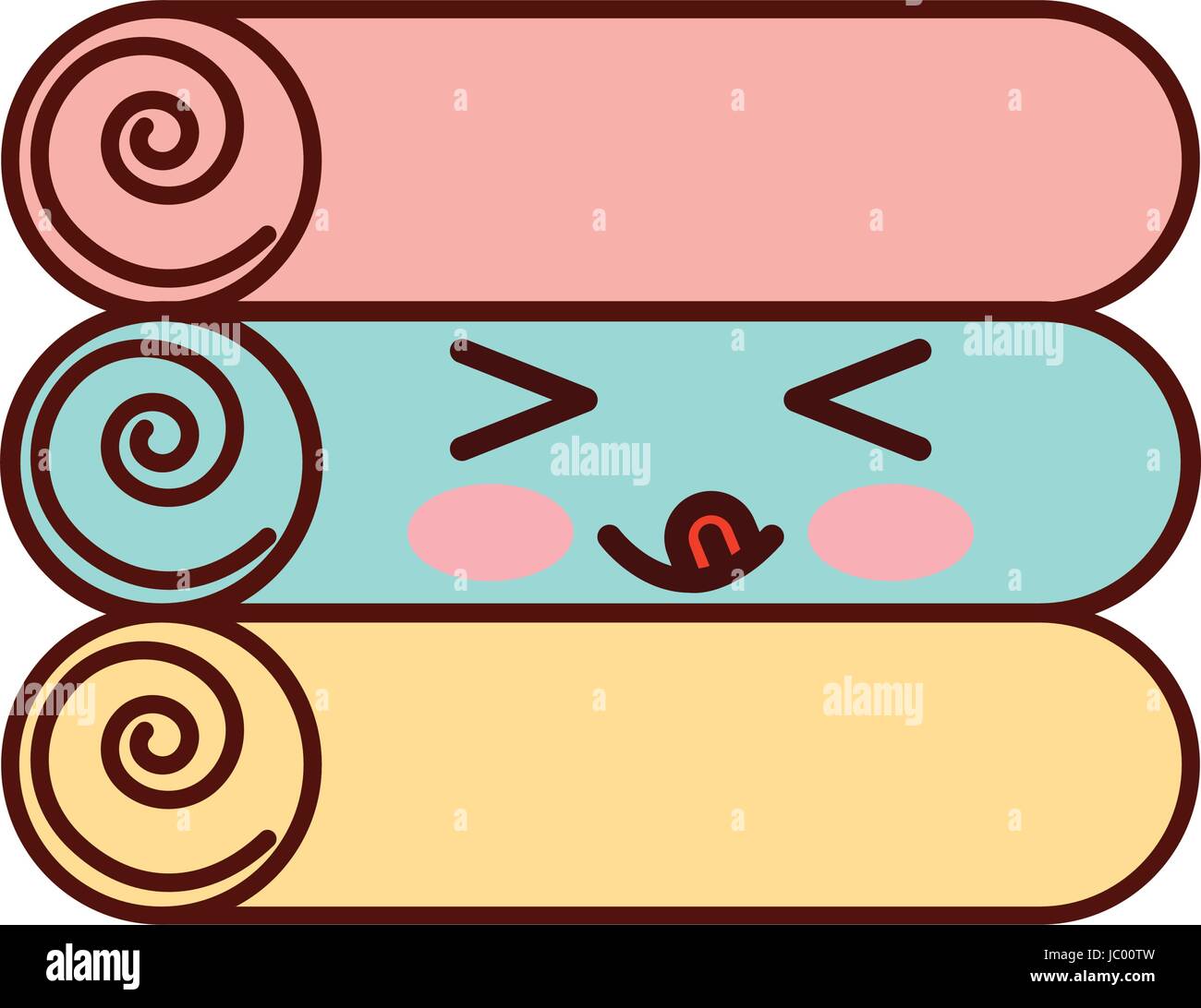 pile towels kawaii character Stock Vector Image & Art Alamy