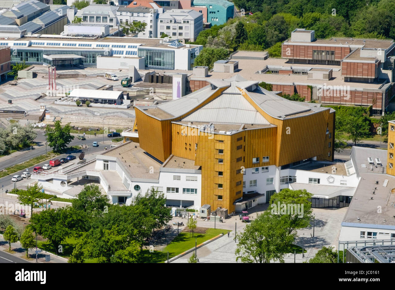 Aerial view on the Berliner Philharmonie - concert hall in Berlin Stock Photo