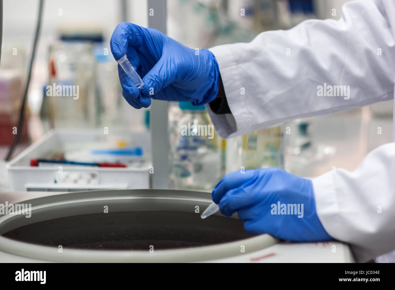 Researcher or scientist or phd student working in a biotechnology ...