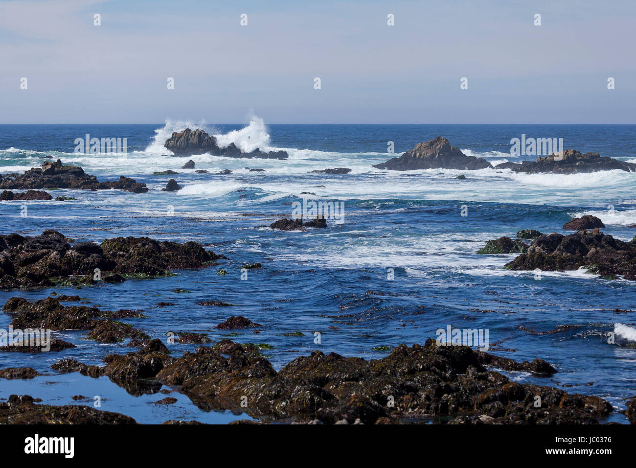 Rocky coast of Central California - USA Stock Photo