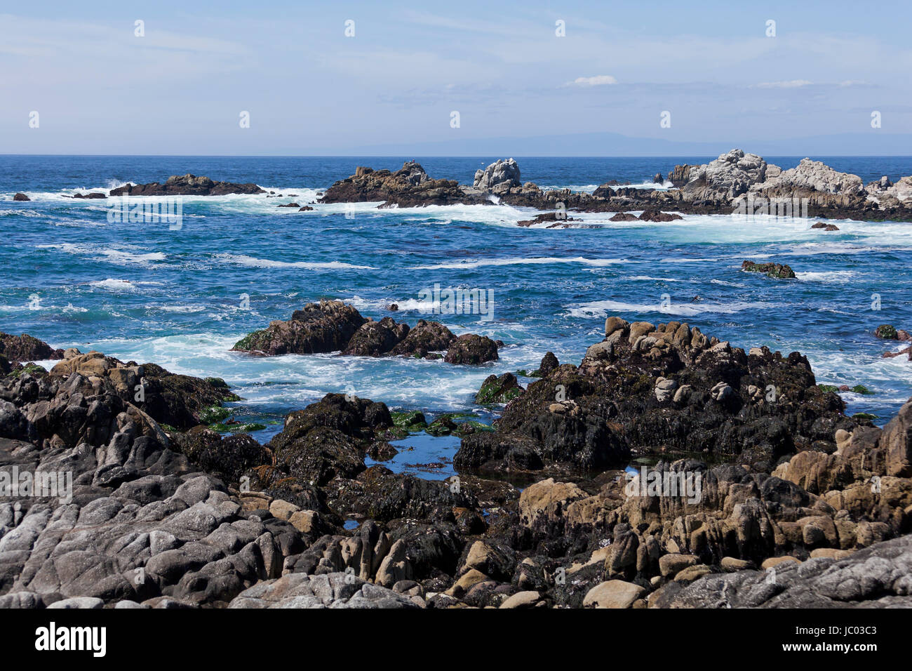 Rocky coast of Central California - USA Stock Photo