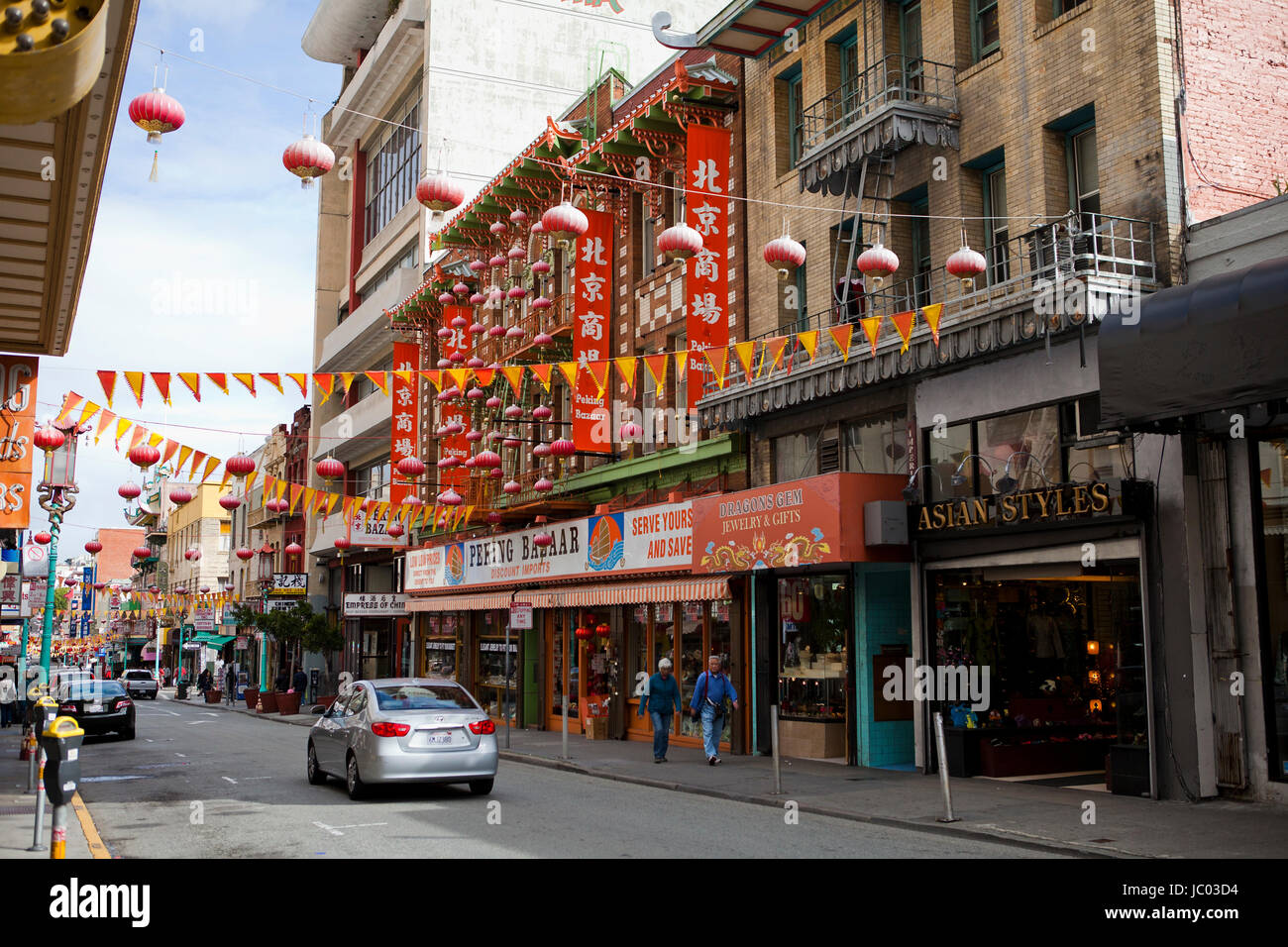 Grant Avenue, Chinatown street scene - San Francisco, California USA Stock Photo