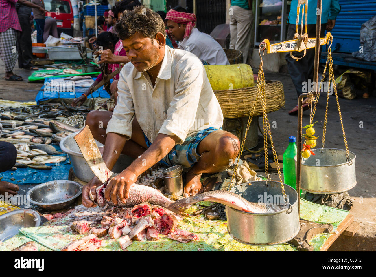 Man selling fish in bazaar hires stock photography and images Alamy