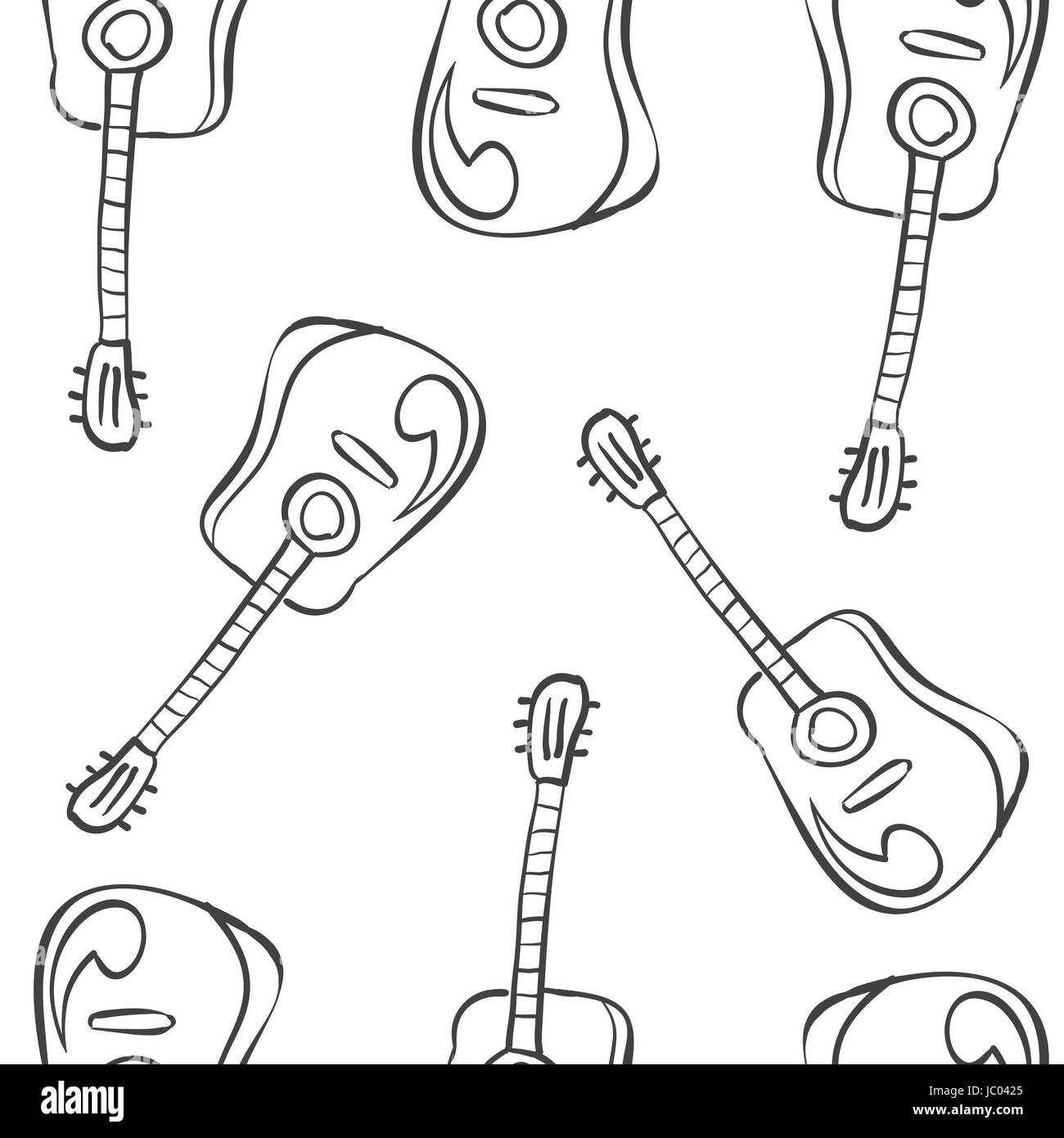 Guitar pattern style collection stock vector illustration Stock Vector ...