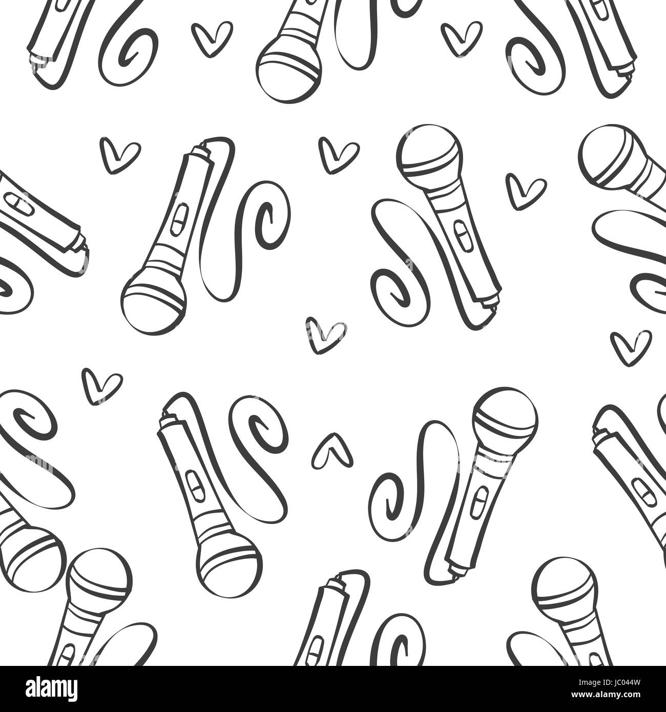 Collection musical instrument hand draw pattern vector art Stock Vector ...