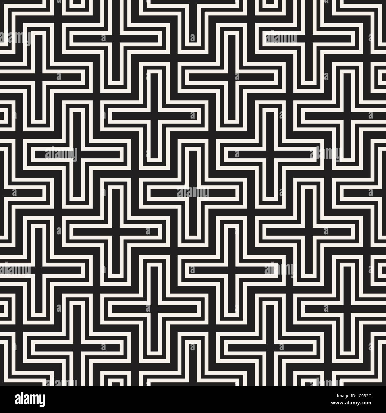 Vector seamless cross tiling pattern. Modern stylish geometric lattice ...