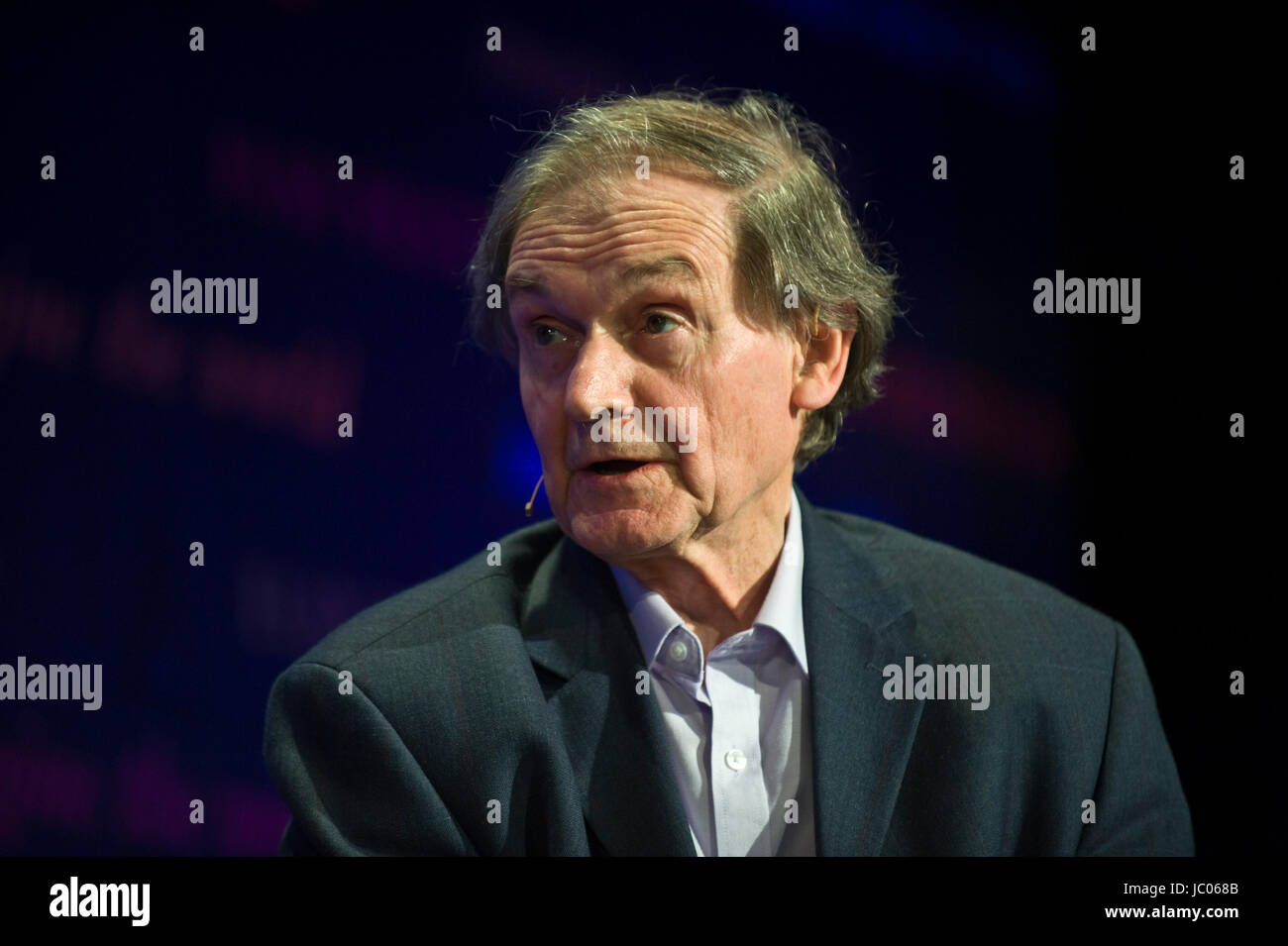 Roger Penrose theoretical physicist speaking on stage at Hay Festival of Literature and the Arts 2017 Hay-on-Wye Powys Wales UK Stock Photo