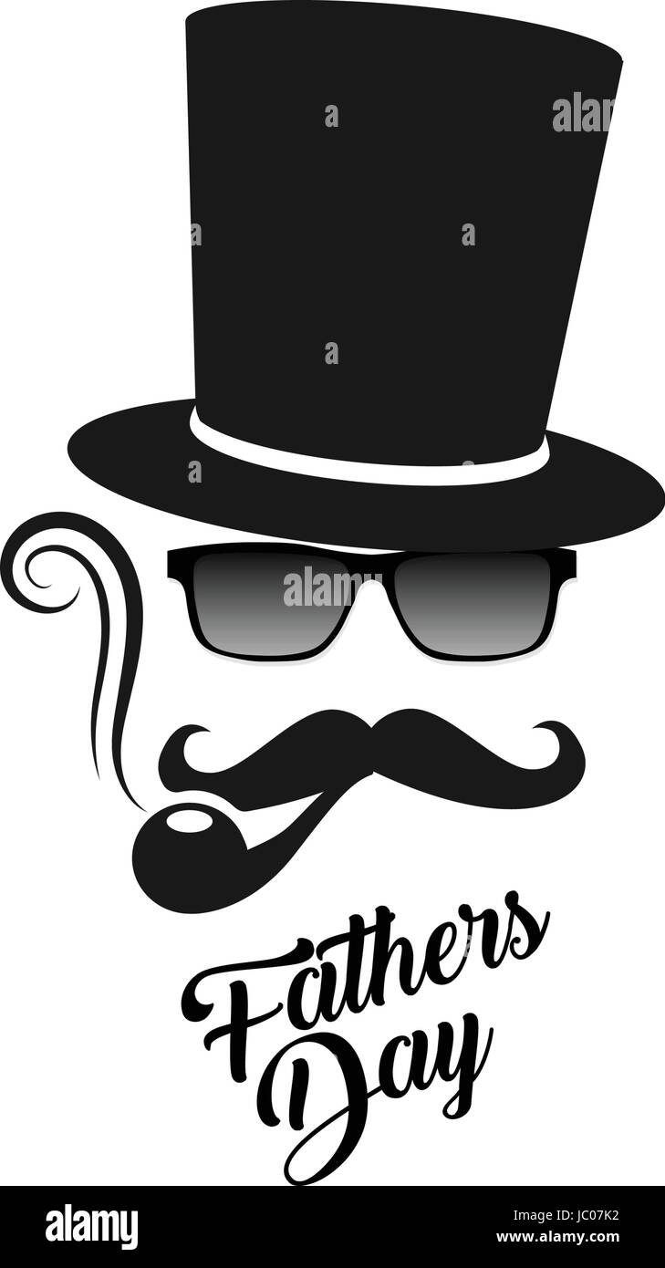 Fathers day. Gentleman's man mask logo vector illustration. Smoking pape retro design template Stock Vector