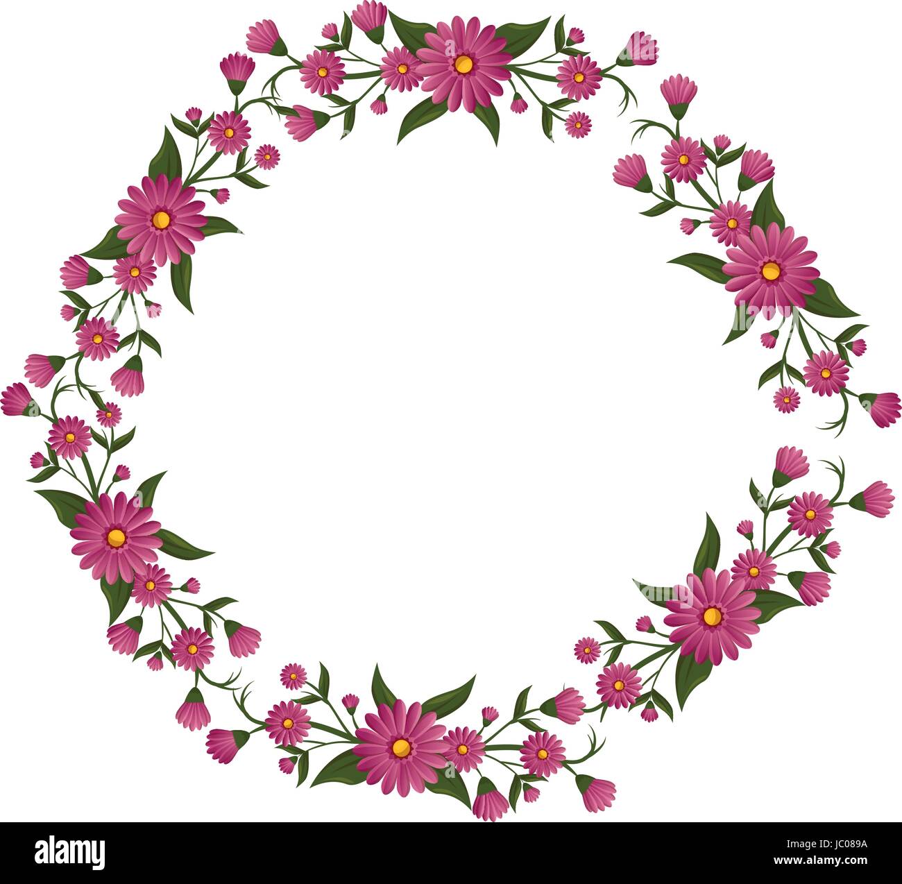 Round frame with flowers Stock Vector Image & Art - Alamy