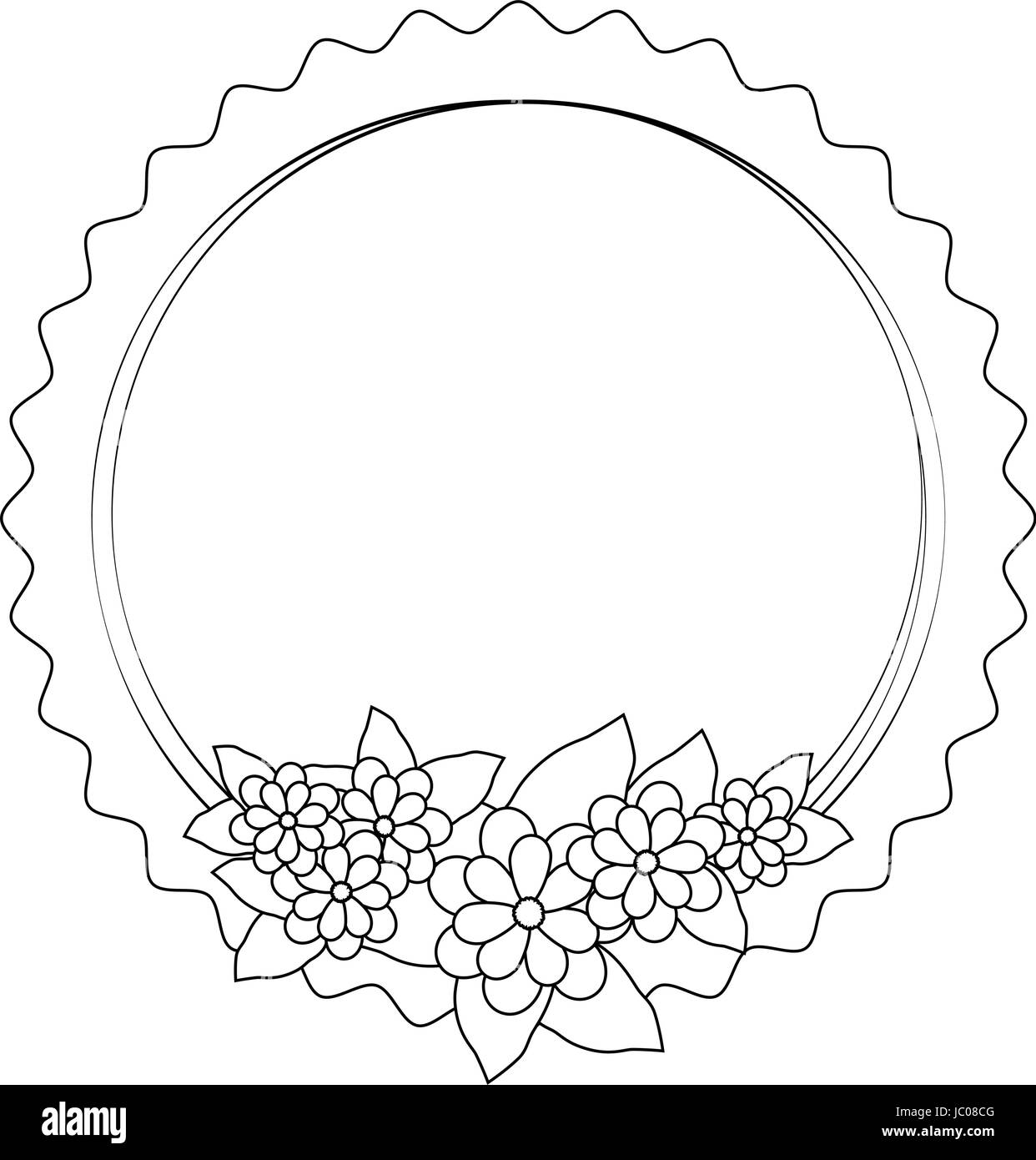 Round frame with flowers Stock Vector Image & Art - Alamy