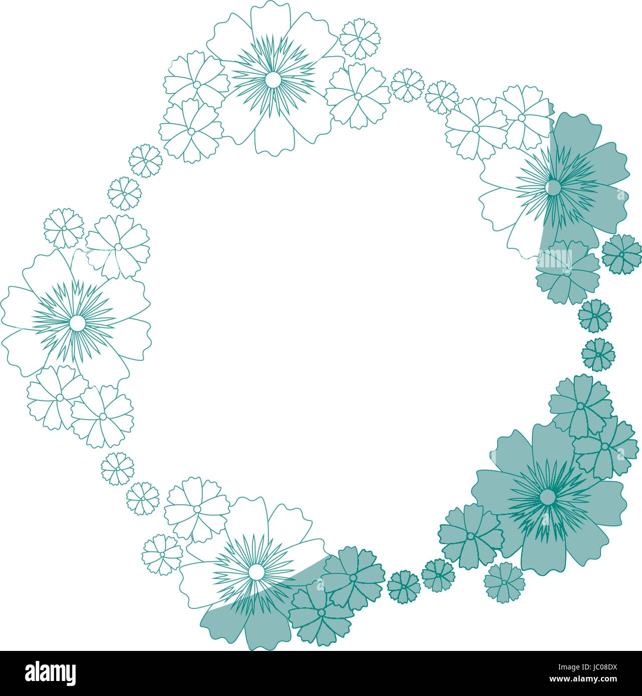 Round frame with flowers Stock Vector Image & Art - Alamy