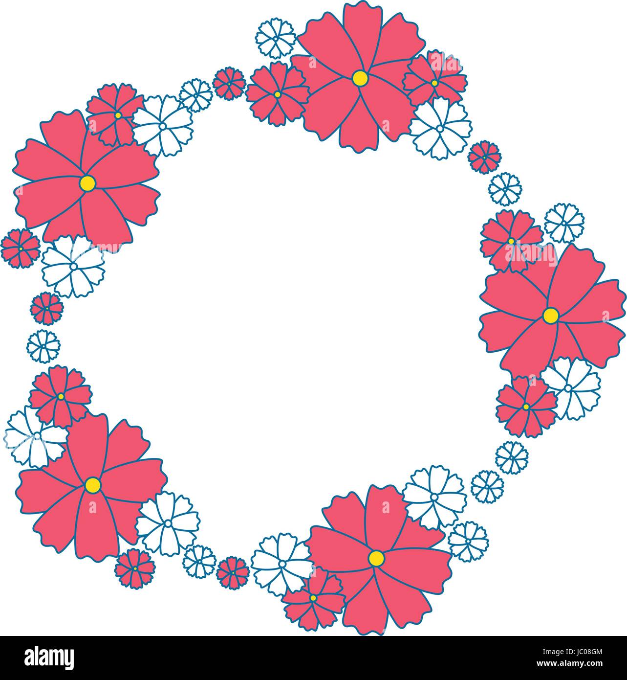 Round frame with flowers Stock Vector Image & Art - Alamy