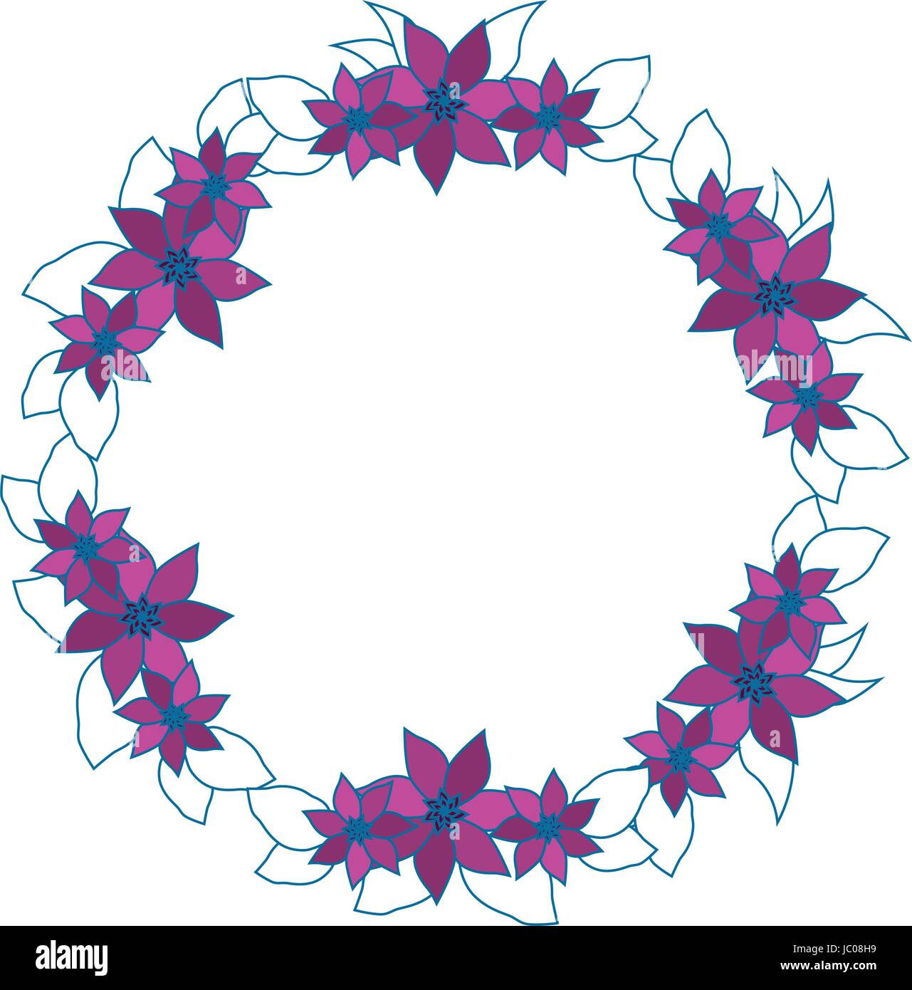 Round frame with flowers Stock Vector Image & Art - Alamy