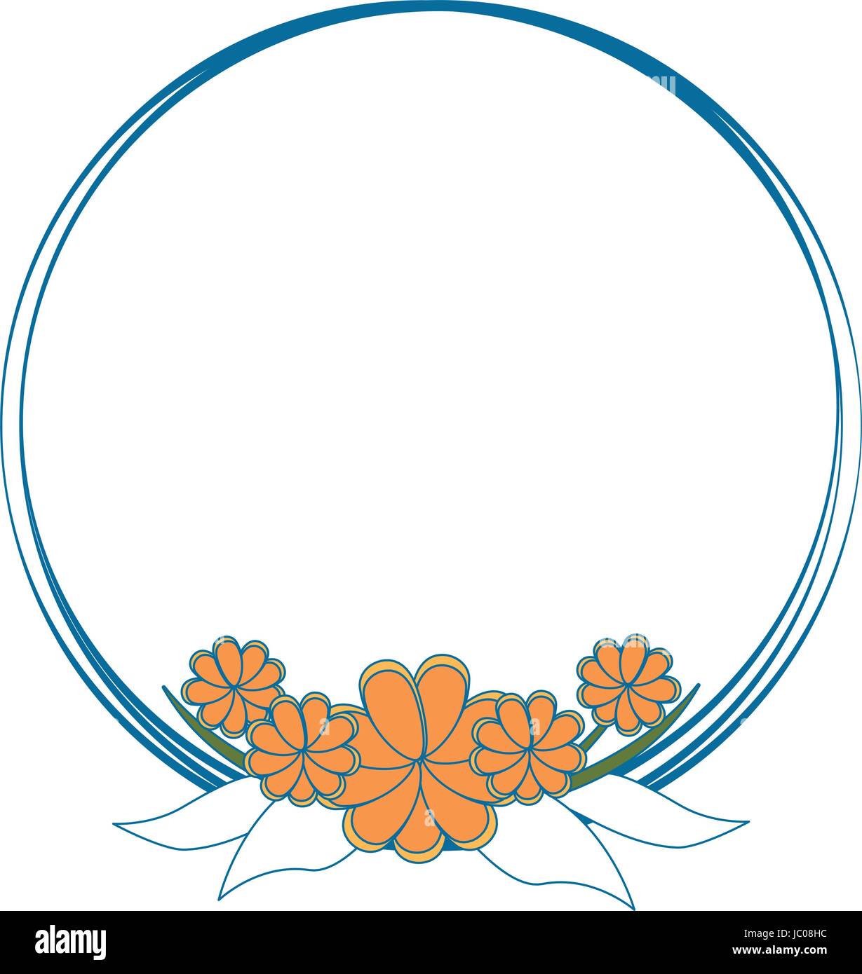 Round frame with flowers Stock Vector Image & Art - Alamy