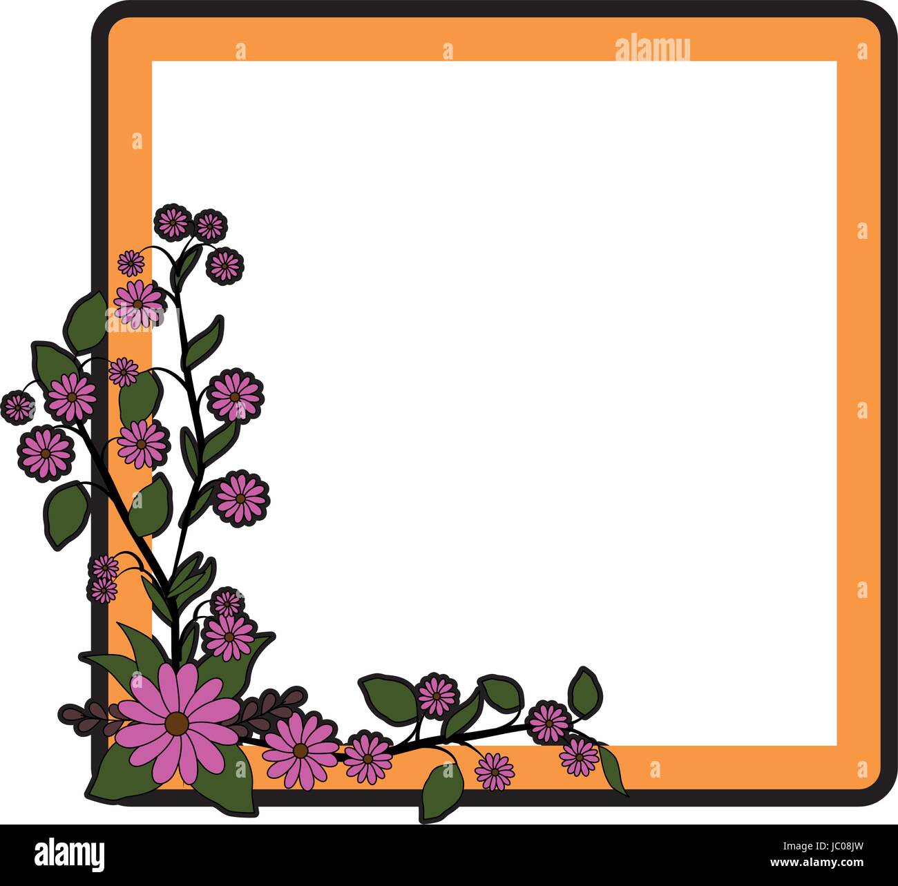 Frame with flowers Stock Vector Image & Art - Alamy