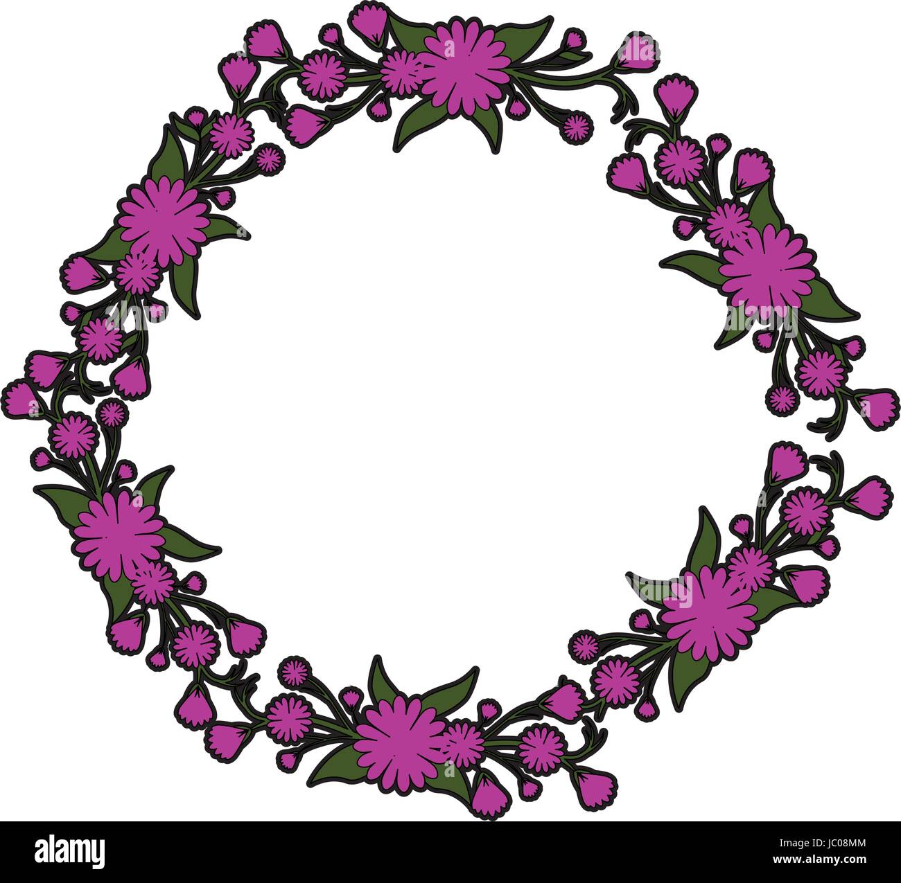 Round frame with flowers Stock Vector Image & Art - Alamy