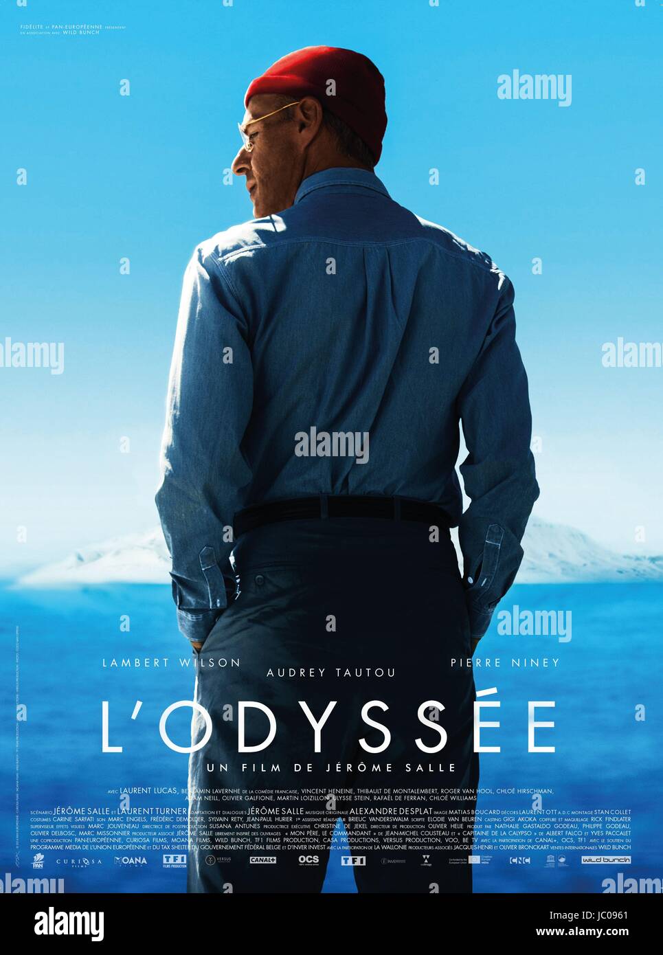 L'Odyssee  The Odyssey  Year : 2016 France  Director : Jerome Salle  Lambert Wilson  Movie poster (Fr).  It is forbidden to reproduce the photograph out of context of the promotion of the film. It must be credited to the Film Company and/or the photographer assigned by or authorized by/allowed on the set by the Film Company. Restricted to Editorial Use. Photo12 does not grant publicity rights of the persons represented. Stock Photo