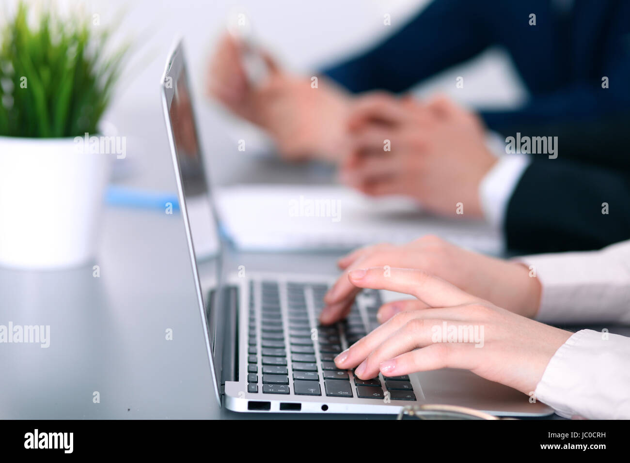 Group of business people working together in office Stock Photo - Alamy