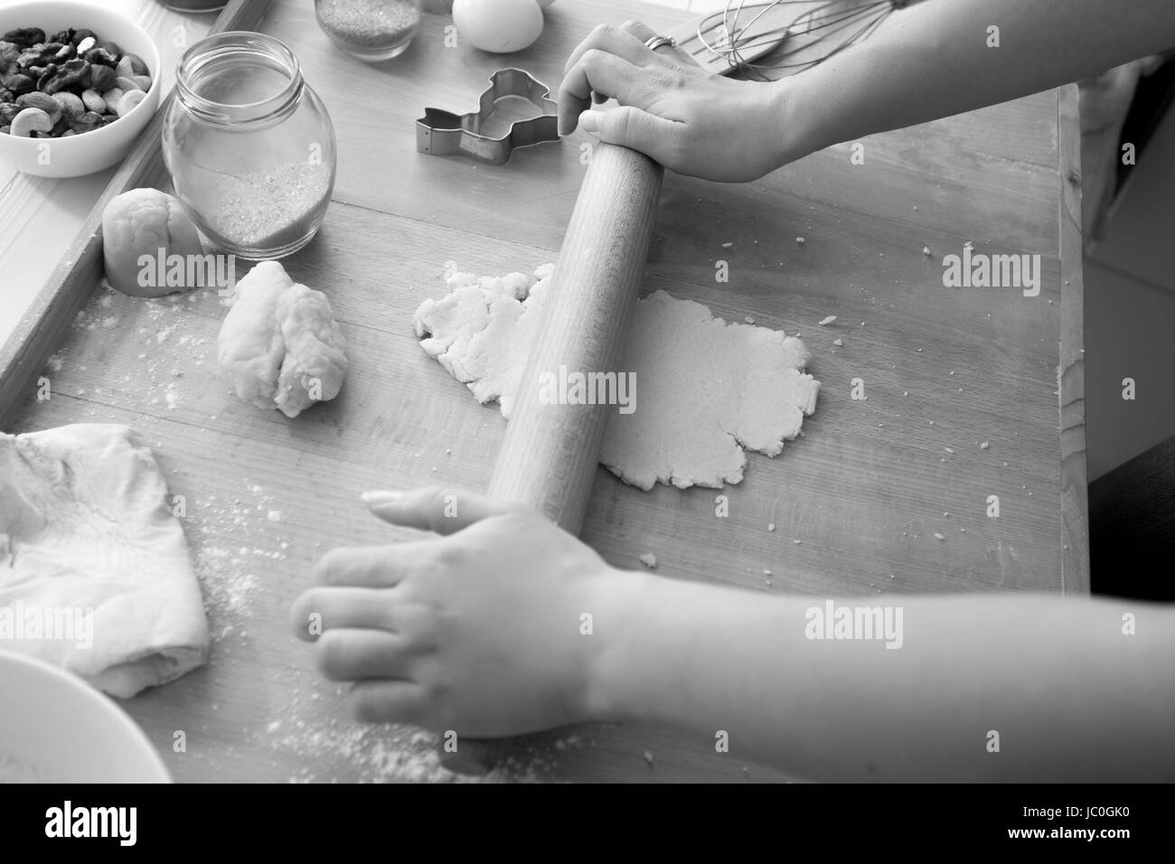 Woman rolling pin retro Black and White Stock Photos & Images Alamy