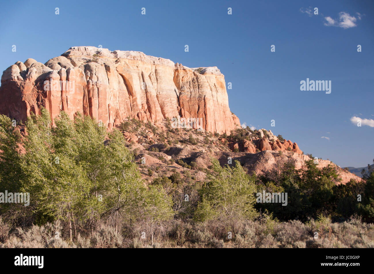 Kitchen Mesa in afternoon light, Carson National Forest, Rio Arriba County, New Mexico, USA Stock Photo