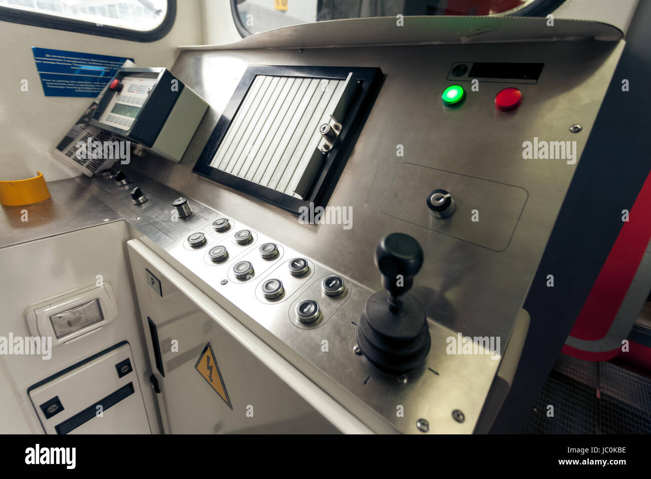 Closeup view of control panel with buttons and lights Stock Photo - Alamy