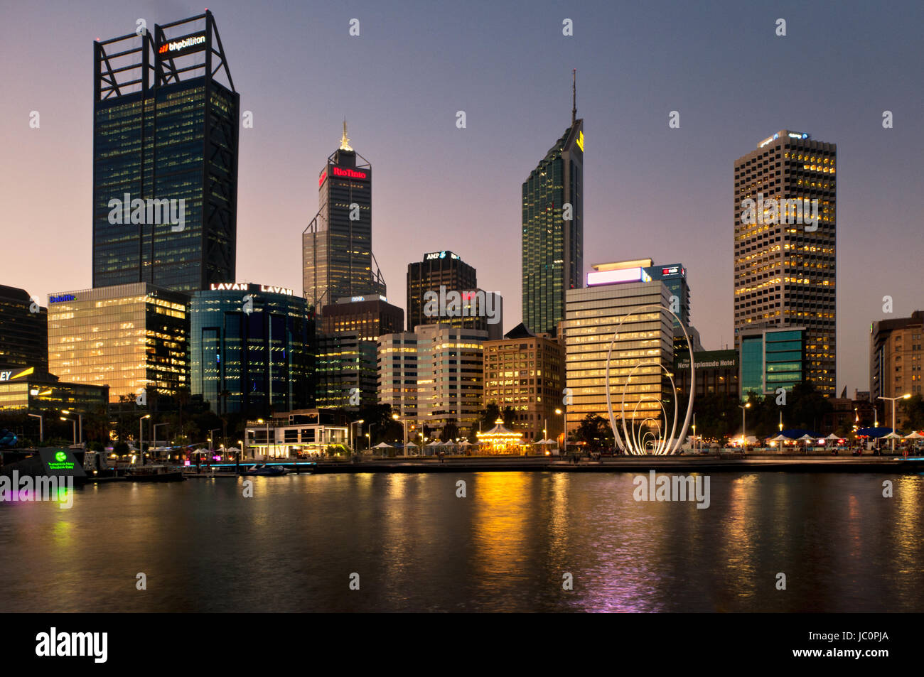 Perth CBD at night. Stock Photo